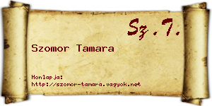Szomor Tamara névjegykártya
